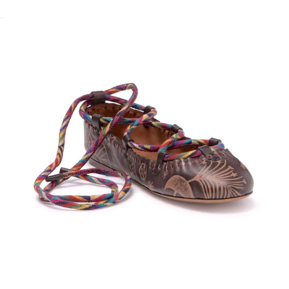 Valentino Garavani Ankle Tie Ballet Flats Leather - Picture 4 of 16